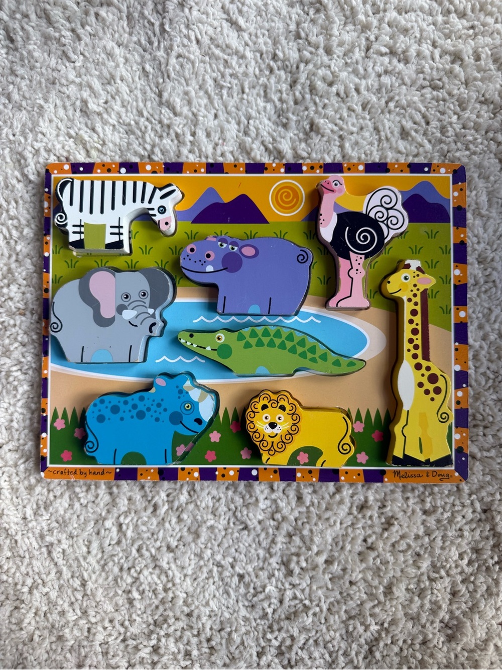 Melissa & Doug Wooden chunky Safari Animal Puzzle